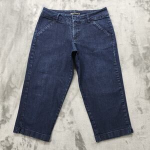 Lee Jeans Womens 6 Blue Natural Fit Crop Capri Pedal Pusher Stretch Denim Preppy